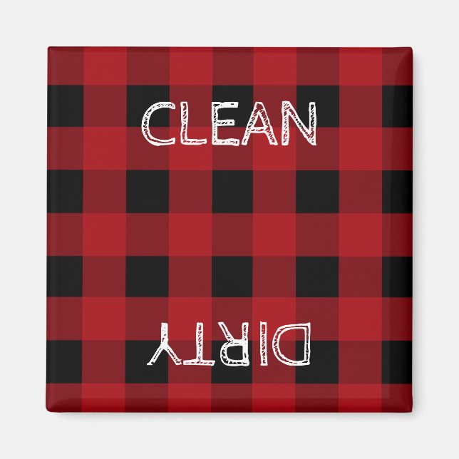 Rustic Cabin Red and Black Dishwasher Magnet (Framsidan)