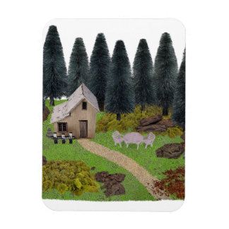Rustic Cabin Vacation spot in Forest Magnet