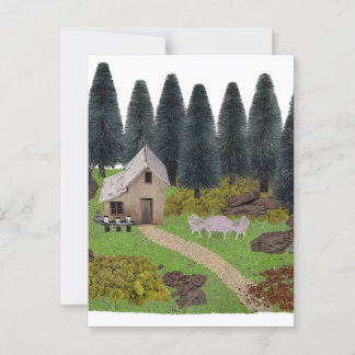 Rustic Cabin Vacation spot in Forest Vykort