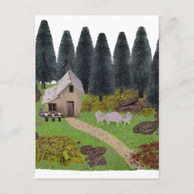 Rustic Cabin Vacation spot in Forest Vykort (Framsida)