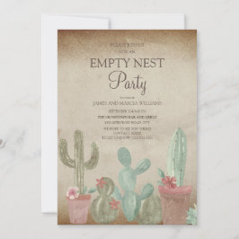 Rustic Cactus Empty Nest Party Inbjudningar