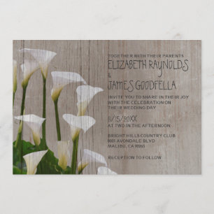 Rustic Calla Lillies bröllopsinbjudningar Inbjudningar