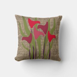 Rustic Calla Plant Blommigt Canvas Pillow Kudde