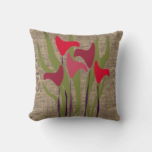 Rustic Calla Plant Blommigt Canvas Pillow Kudde (Framsida)