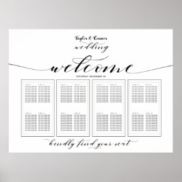 Rustic Calligraphy Bröllop 160 Gästsittande Poster