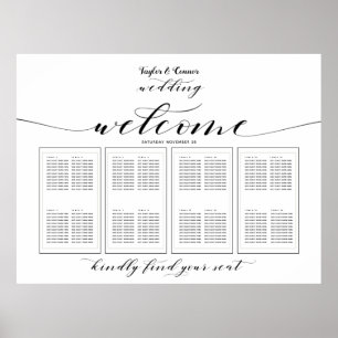 Rustic Calligraphy Bröllop 160 Gästsittande Poster