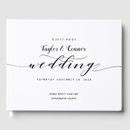 Rustic Calligraphy Bröllop Guest Bok