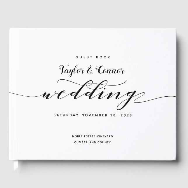 Rustic Calligraphy Bröllop Guest Bok (Framsida)