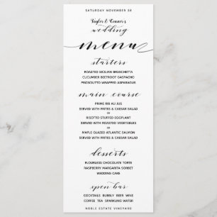 Rustic Calligraphy Bröllop Open Pub Middag Meny