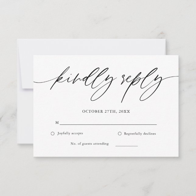 Rustic Calligraphy-Bröllop OSA Card Kort (Framsida)