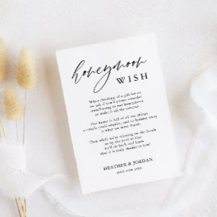 Rustic Calligraphy Honeymoon Wish Tilläggskort