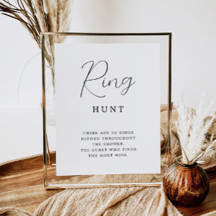 Rustic Calligraphy Ring Hunt Möhippa Game Poster