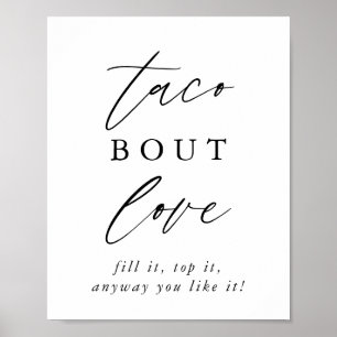 Rustic Calligraphy Taco Bout Kärlek Taco Pub-tecke Poster