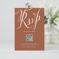 Rustic Calligraphy Terracotta QR Code Bröllop