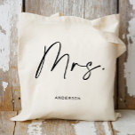 Rustic Calligraphy Tote Bag Tygkasse<br><div class="desc">Mrs. väska, brid tote-väska, tote-väska, bröllop tote-väska, framtida fru-påse, mutsäck, möhippa-väska, smekmånadspåse, anpassningsbar till påse, fru, gåva, personlig till, fru-säck, framtida fru, tote, tote, möhippa till påse, fru tote, brud tote, bride till möhippa. , bröllop tote, brud för att bli tote, framtida fru, canvas tote, wifey tote, fru present, rustic...</div>