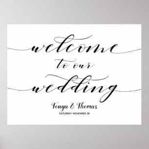 Rustic Calligraphy Välkommen vårt stora tecken i B Poster
