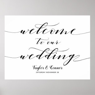 Rustic Calligraphy Välkommen vårt stora tecken i B Poster
