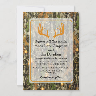 Rustic Camo Antler bröllopsinbjudning Inbjudningar
