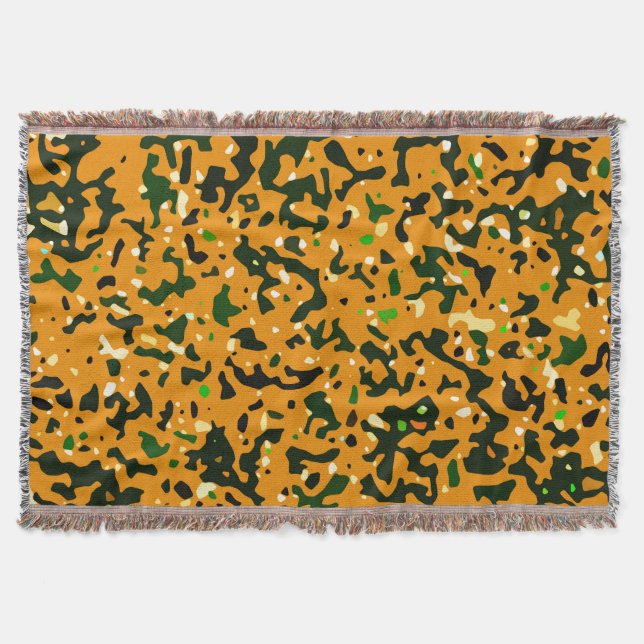 Rustic Camo Camouflage Mönster Filt (Framsidan)