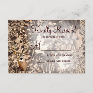 Rustic Camo Hunting Hjort Antlers Bröllop OSA Kort