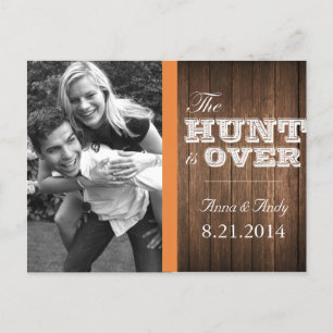 Rustic Camo Wood Save Date Bröllop vykort