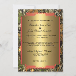Rustic Camo Wood Wedding bjudande Inbjudningar