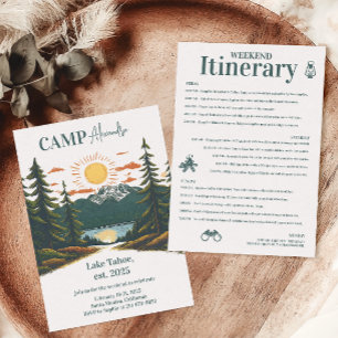 Rustic Camp Helg Retreat Bachelorette Inbjudningar