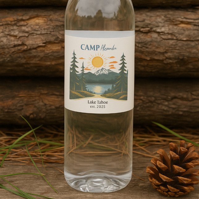 Rustic Camp Helg Retreat Bachelorette Vattenflaskor Etikett (Skapare uppladdad)