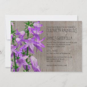 Rustic Campanula bröllopsinbjudningar Inbjudningar