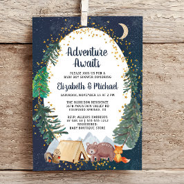 Rustic Camping Äventyr Par Baby Shower Inbjudningar