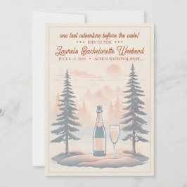 Rustic Camping Bachelorette-inbjudan, 5 x 7-anpass Inbjudningar