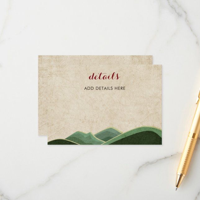 Rustic Camping Bröllop Tilläggskort (Fram/Back In Situ)