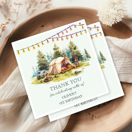 Rustic Camping Födelsedagsfest Pappersservett