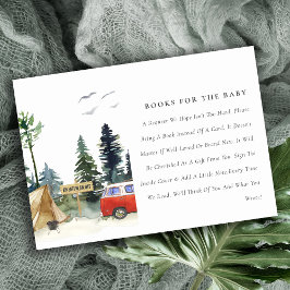 Rustic Camping Gräs Forest Bokar for Baby Shower Tilläggskort