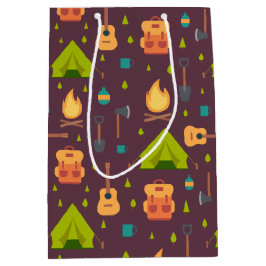 Rustic Camping Mönster Tält och Guitars