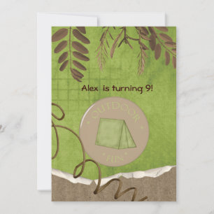 Rustic Camping Party Birthday-inbjudningar Inbjudningar