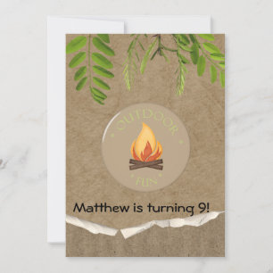 Rustic Camping Party Birthday-inbjudningar Inbjudningar