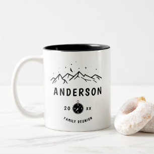 Rustic Camping Personlig Family Reunion Två-Tonad Mugg