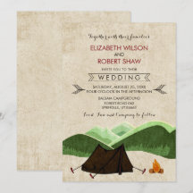 Rustic Camping Wedding-inbjudningar