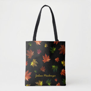 Rustic Canadian Maple Löv på Black Tygkasse