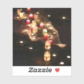Rustic Candlelight Vinyl Sticker - Anpassade Klistermärken