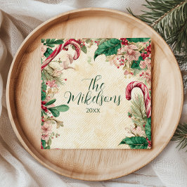 Rustic Candy cane jul Party Pappersservett