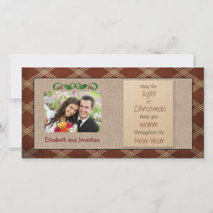 Rustic Canvas Red Pput-julfoto Julkort