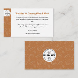 Rustic Caramel Bakery Thank You Card Visitkort