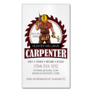 Rustic Carpenter Verktyg Woodworkers Magnetiska Visitkort
