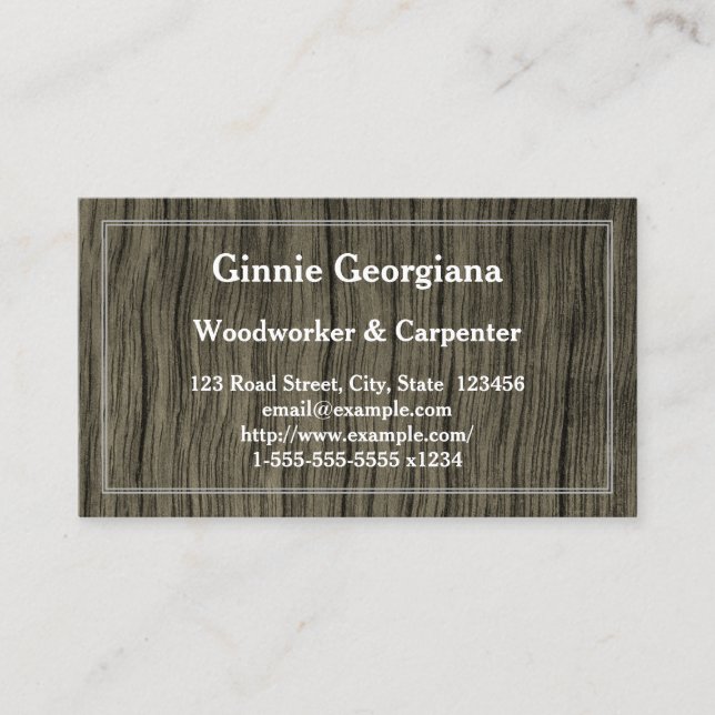Rustic Carpenter, Woodworkers, Träd Care Visitkort (Framsida)