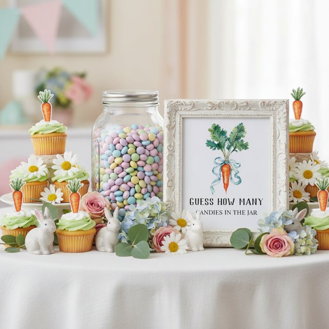 Rustic Carrot Baby Shower “Guess How Many Candies” Poster (Skapare uppladdad)
