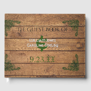 Rustic Celtic Claddagh Bröllop Guest Bok