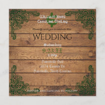 Rustic Celtic Claddagh bröllopsinbjudan