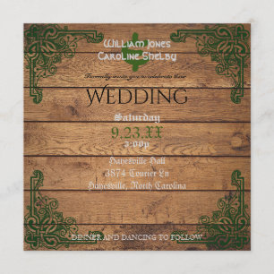Rustic Celtic Claddagh bröllopsinbjudan Inbjudningar